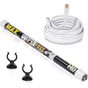 Magic Stick TV Antenna for Smart TV Indoor - Max HD Digital Outdoor Model Antenna for Local Channels, Signals Up to 80 Miles, HDTV with 20ft Coaxial Cable