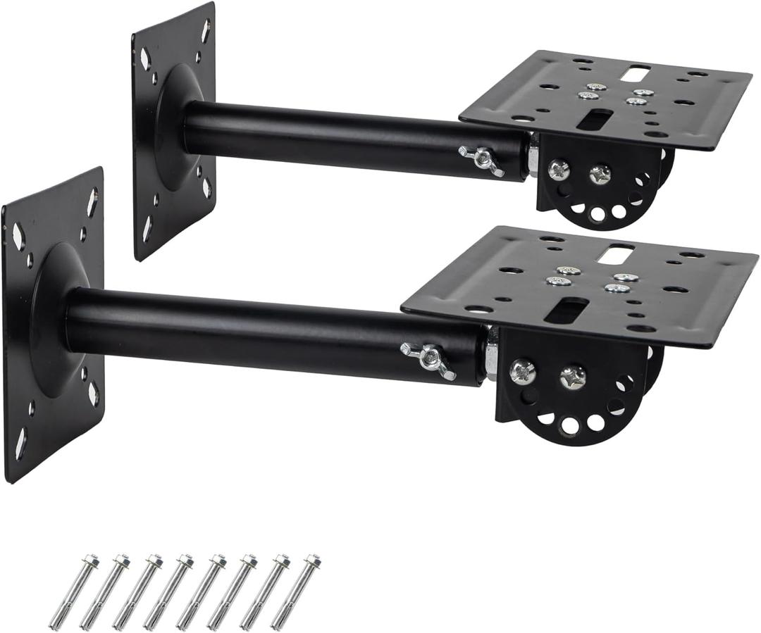 Heavy Duty Speaker Wall, Ceiling, or Shelf Mounts Support up to 80lb | Speaker Brackets Holders and Stand Mount | Adjustable Swivel & Tilt (2 Packs,Black)