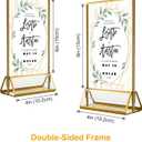4x6 Acrylic Gold Sign Holders 6 Pack, Vertical Clear Picture Frames with Gold Borders, Double Sided Table Menu Display Stand for Restaurant Signs, Wedding Table Numbers, Photos and Art Display