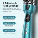 Farery Thermal Brush Extra Long Barrel with Cool Air, 1.5 Inch Heated Round Curling Brush for Big Bouncy Curls, Ceramic Curling Wand for Medium & Long Hair, 9 Adjustable Temps, Dual Voltage