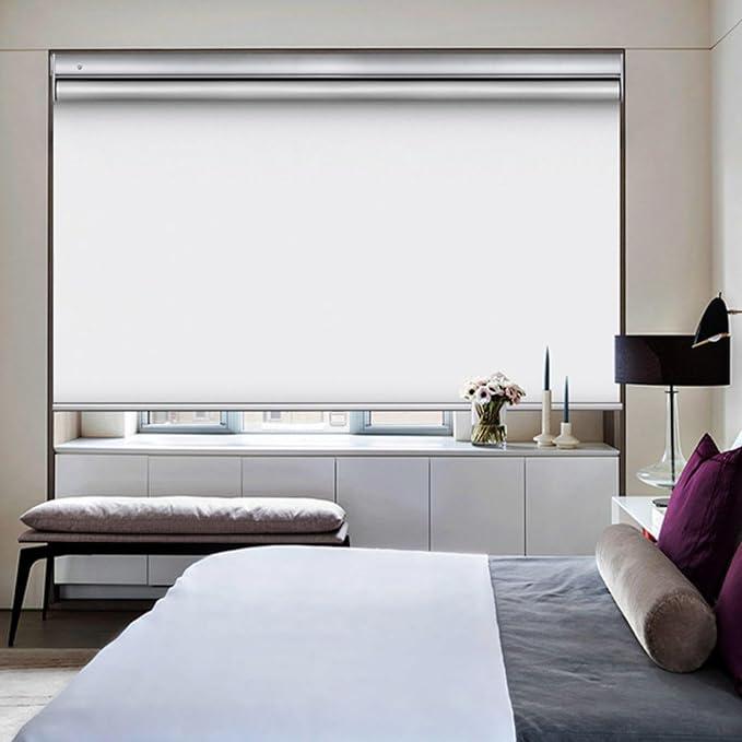 100% Blackout Roller Blinds,Sunshade Shades,Roller Blinds for Windows Cordless,White Blackout Curtains,60×180cm/90×200cm,Waterproof Fabric,roll up Shade with Spring System,W×H-100×130cm/39.5" x 51"