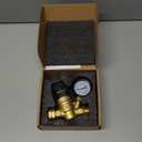 RV Water Pressure Regulator for RV Camper. Brass Lead-Free Adjustable Camper Water Pressure Regulator with 0-160 PSI Gauge Reducer Valve W FilterPackage includes 1 raw tape for water pipes.