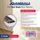 Randall 36 Kerf-Style Door Bottom with Vinyl Fins Brown Door Weatherstrip & Draft Stopper, Slide-in Threshold Seal for Exterior/Interior Doors