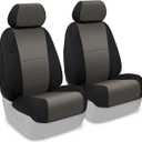 Coverking Custom Fit Front 50/50 Bucket Seat Cover for Select Toyota 4Runner Models - Neosupreme (Charcoal with Black Sides)