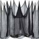 ZeeDix Halloween Black Creepy Cloth 85in x 100ft Giant Cloth Home Deco Spooky Scary Gauze for Party Supplies Haunted Houses Outdoor Yard Wall Doorways Decoration