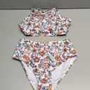 Herseas Women's Bikini Sets High Neck Tropical Leaf Print High Waisted Two Pieces Swimsuits Bathing Suits (Medium, Red Floral)