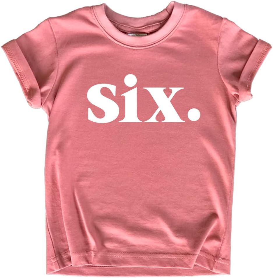 6th Birthday Shirt Girl Birthday Toddler Outfit 6 Year Old Girls six Happy Bday Sixth Gift (Pink)