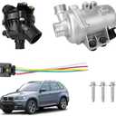 VeloCore Electric Engine Water Pump 11517586924 & Thermostat 11537536655 | Compatible with BMW X3 Z4 X5 128i 323i 325i 328i 328i xDrive 328xi 330i 330xi 528i, Replaces 11517546994 11517521584