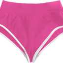 SweatyRocks Women's Sporty Elastic Waist Contrast Binding Mini Biker Shorts Hot Pink, Smal