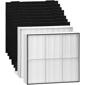 Upgraded HEP 500 air Scrubber Filter,Compatible with Dri-Eaz Defendair F321 or F284 and Mou-nto Model 500cfm,2 HEP + 8 Carbon Filter