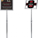 VAIIGO Heavy Duty Standing Sign Holder 8.5x11 Inch  Pedestal Floor Sign Stand with Weighted Base  Vertical & Horizontal View Poster/Menu Holder for Indoor/Outdoor Business Store Advertising, Silver