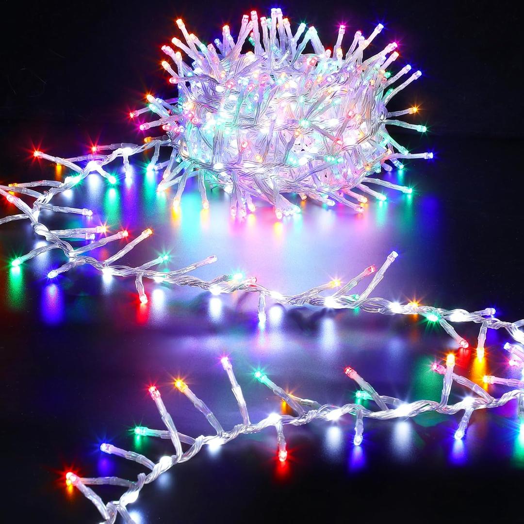 Marchpower Colorful Christmas String Lights Outdoor/Indoor 32.8Ft 500LEDs 9 Modes Waterproof Cluster Lights,Decorative Twinkle Christmas Lights for Outdoor Indoor Outside Garland Xmas Decorations