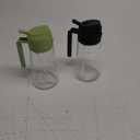 TrendPlain 16oz/470ml Glass Olive Oil Sprayer for Cooking  2 in 1 Olive Oil Dispenser Bottle for Kitchen Gadgets and Air Fryer Accessories, Salad, BBQ - Black & Green