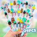 24 Pcs Italian Brainrot Multicolor Pen in One Cartoon Cute Fun 4-in-1 Pens Bulk Cool Ballpoint Pens for Fun Gifts Birthday Party Favor