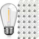 60 Pack LED Replacement Light Bulbs S14 Shatterproof Waterproof String Light Replacement Bulbs 1W Outdoor LED Bulbs Vintage Patio Bulbs, E26 110v Regular Base (Warm White)
