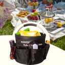 2-Pack Cleaning Caddy - 4.5 Gallon Foldable Organizer with Reinforced Handles, Waterproof Oxford Fabric for Home, Car, Grocery & Utility Use