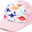 Mesh Toddler Baseball Cap, Adjustable Strap Sun Hat for Kids 0-8T | Breathable mesh back, sponge padded brim, adjustable closure, sizes 0-8T for summer outdoor activities (Pink)
