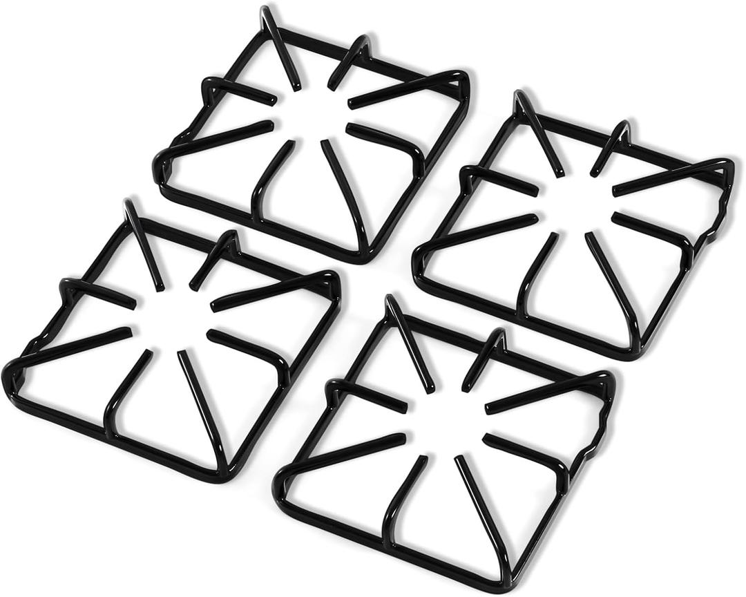 Allstare WB31K10016 WB31K10015 Grate Replacement Parts For GE Burner Grate Kenmore Hotpoint Stove Parts General Electric Gas Range Parts Stove Surface Top Grate Metal Steel Rack 4 Pieces