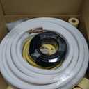 50ft Length Mini Split Line Set 1/4" 3/8" OD Copper Pipes Tubing and 3/8 White PE Thickened Insulated with Flared Nuts for Mini Split Air Conditioner HVAC or Heat Pump for 9000BTU 