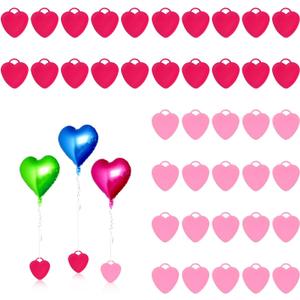 40PCS Balloon Weights Plastic Heart Shaped Balloon Pendants Wedding Birthday Party Balloons Accessories For Helium Balloon Decoration(RoseRed & Pink)