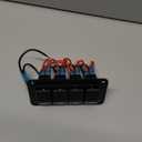 Nilight - 90109D 4 Gang Aluminum Rocker Switch Panel Toggle Dash 5 Pin ON/Off Pre-Wired Rocker Switch Blue Backlit Switch for Automotive Car Marine Boat RV