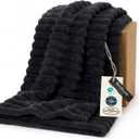 Bedsure GentleSoft Twin XL Blanket for Couch - Cozy Soft Blankets for Women, Cute Small Fleece Throws for Girls, Black, 66x90 Inches