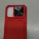 SSLOTSCASE for iPhone 16 Pro Case with Kickstand & Card Holder & Slide Camera Lens Cover, Multifunctional FullBody Rugged Protective Phone Case Cover for iPhone 16 Pro 6.3'' 5G 2024, Red