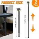 CroBlissful 2 Pcs Folding RV Table Legs 22.5-35.5 Inch RV Table Base Mount Adjustable Heavy Duty Desk Leg Lifting Telescopic Folding Support(Black)