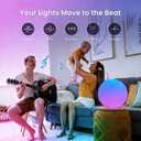 LOFTEK Color Changing Night Light, Smart LED Lamp with Bluetooth APP and Remote Control, 220 Scene Modes, 8-inch RGB Ball Mood Lighting for Living Room (Corded Electric)