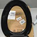 Renovators Supply Manufacturing Plastic Soft Close Toilet Seat Elongated Quiet-Close Lid, Contoured Seat, Easy to Install and Clean, Grip-Tight Bumpers with Adjustable Mounting Hardware, Black