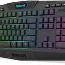 Redragon K503 Wireless Gaming Keyboard, 3-Mode (2.4G/BT/USB), RGB LED Backlit, Multimedia Keys, Fully Programmable Silent Membrane Keyboard with Wrist Rest for Windows PC Games (Black)