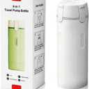 4 in 1 Travel Dispenser Bottles Shampoo Refillable Leak Proof TSA Compliant Size Containers Toiletries Toiletry with Pump Design Portable Organizer Conditioner Lotion Cream Vacation (White)