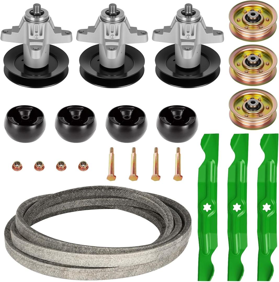 50 in Mower Spindles Deck Rebuild Kit Fit for Cub Cadet RZT 50'' Zero Turn, for Troy Bilt RZT50, Spindles 618-04125 918-04125, Blade 742-04053A, 134'' Belt 754-04044, Deck Wheel 734-04155