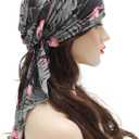 ZLYC Chemo Headwear Pre Tied Head Scarf Headwraps Lightweight Turban Beanie Cap for Women, One Size