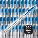 BIC Cristal Xtra Smooth Blue Ballpoint Pens, Medium Point (1.0mm), 500-Count Box, Extra Smooth and Reliable Ballpoint Pens
