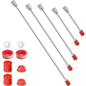 5 Pack Airless Paint Sprayer Tip Extension Pole Multi-Sizes Extension Rod,Airless Painting Spray Gun Tip Extension Pole Rod with Red Guard (7.8in+11.81in+19.09in+29.13in+38.77in)