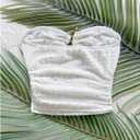 MakeMeChic Women's Bandeau Strapless Tube Top Backless Ruched Summer Sexy Cute Going Out Tops (White, XS)