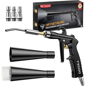 Dry Car Detailing Cleaning Gun – Blast Away Dust & Debris in Seconds & Aluminum Alloy Body with 2 Nozzles for Car Detailing, Home & Garage Use, Works with Any Air Compressor&Father's Day