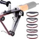 VEVOR Belt Sander Adapter for Angle Grinder, US 5/8-11 Thread Pipe Tube Sanding Attachment with 10PCS Sanding Belts (60/120/240/400/600 Grits) for Metalworking, Rust Removal