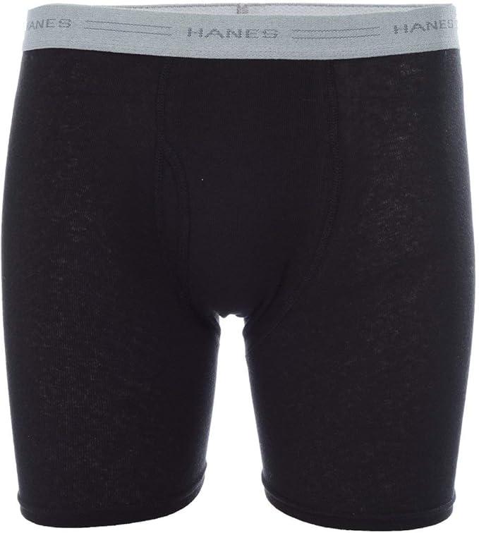 Hanes Men's 10-Pack Boxer Briefs with Comfort Flex Waistband (L, Black)