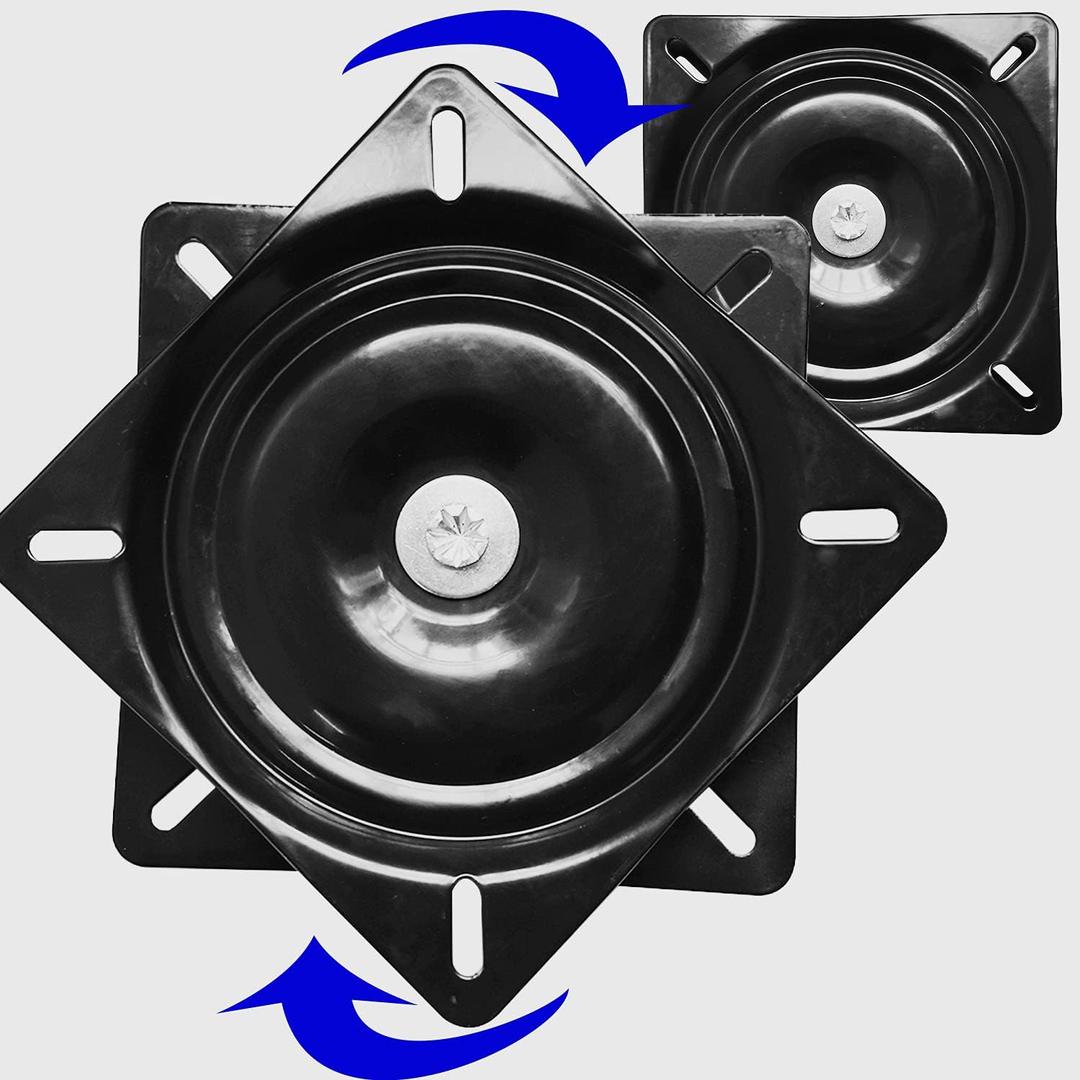 2Pack Heavy Duty Bar Stool Swivel Plate, 6Inch Chair Base With Solid Ring of Ball Bearings, 400lbs Capacity Replacement Seat Parts Lazy Susan Hardware for Barstools Recliner Chair Boat