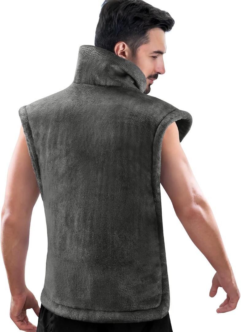 RENPHO King Size Heating Pad for Back, Mothers Day Gifts for Mom Wife & Birthday Gifts for Men, FSA Eligible, 24"x37" XL Large Weighted Electric Heat Pad for Neck and Shoulders, ETL Certified, Gray (Grey)