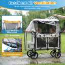 Clear Stroller Rain Cover for Trolley Cart, Rain Cover for Wagon Stroller with Mosquito Net, Big Size Suitable for The WonderFold W4 Original, Waterproof Picnic Camping Accessories (Cart Not Included)