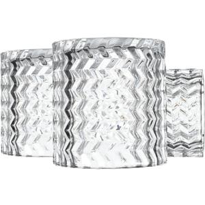 3 Pcs Clear Ripple Fitter Opening Lighting Fixture Replacements, E26 Base 1-5/8 Inch Fitter Glass Shades Cover for Ceiling Fan Light Wall Light and Pendant