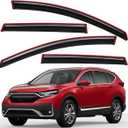 Lightronic Extra Durable Clip-on in-Channel Auto Vent Window Visor, Fits 2017-2022 Honda CR-V (CRV), UV Protection Rain Guard, Original Wind Deflector, No-Drill Easy Install, Dark Smoke, 4-Pcs