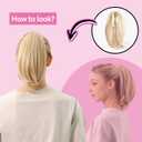 JUVABUN 10" Straight Claw Clip In Ponytail Hair Extensions - Medium Blonde| Synthetic Ponytail Extension | Hair Extensions for Women & Men | Washable, Realistic And Synthetic |Medium Blonde