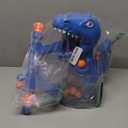 EagleStone T-Rex Dinosaur Shooting Target Game Toys for 6 7 8 Year Old Boys, Electronic Scoring Toy with Air Power Launcher, 24 Soft Foam Balls, Birthday for Boys & Girls Age 6-8 8-10 (Blue)
