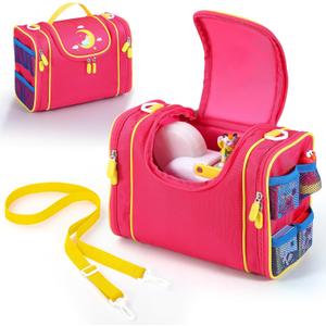 Carrying Case Compatible with Little Tikes Story Dream Machine Books Starter Set and Character, Portable Storage Carrier Bag for Travel and Home Storage (Red)