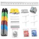 Terminal Block, Rail Type Voltage Terminal, Rail Combined Terminal Block (Red & Yellow & Blue & Black & Green & Grey)