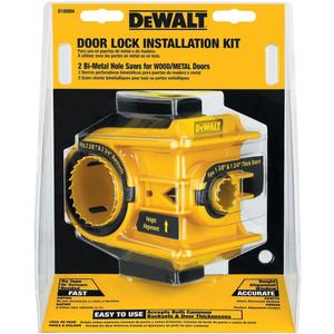 DEWALT Door Lock Installation Kit, C-Clamp Design, For Metal or Wood Doors, 2 Adjustable Bushings, Easy Installation (D180004)